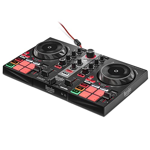 Hercules DJControl Inpulse 200 MK2 – USB DJ controller – 2 decks with 16 pads and built-in sound card – DJ software and tutorials included