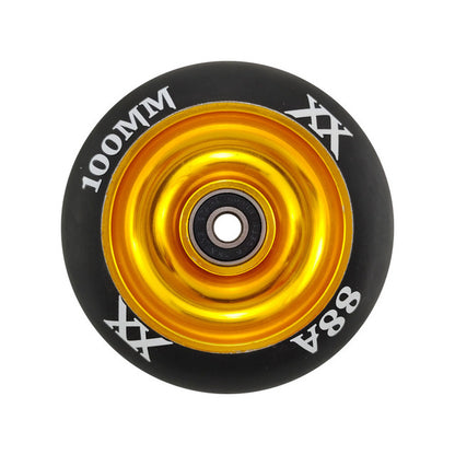 100Mm Scooter Wheels Skateboard Wheelchair Wheel Aluminium Alloy Steel Hub 2 Pieces 88A High Elasticity Precision Speed Skating