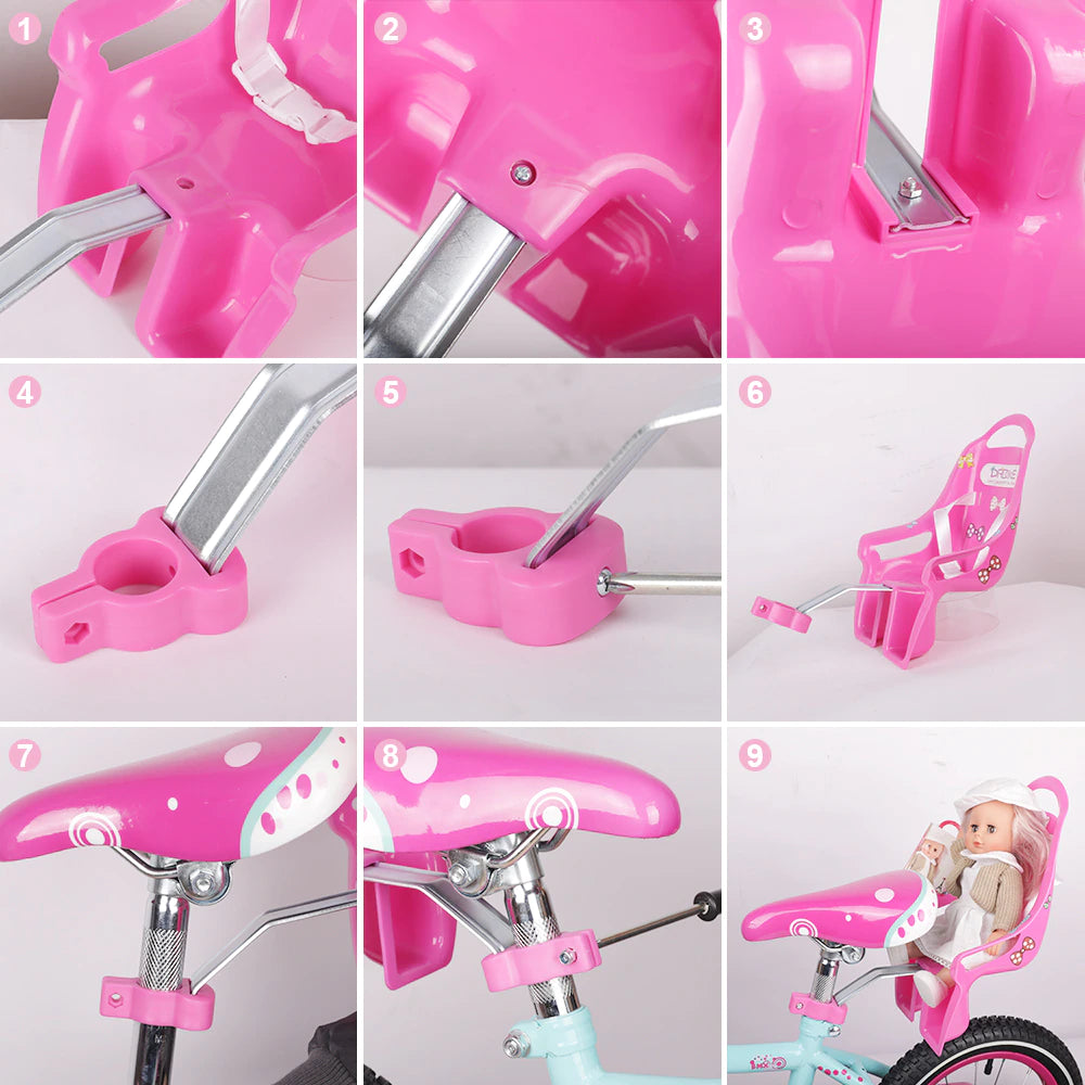 Drbike Kids Bike Seat Post Doll Seat with Holder for Kid Bike with Decorate Yourself Stickers