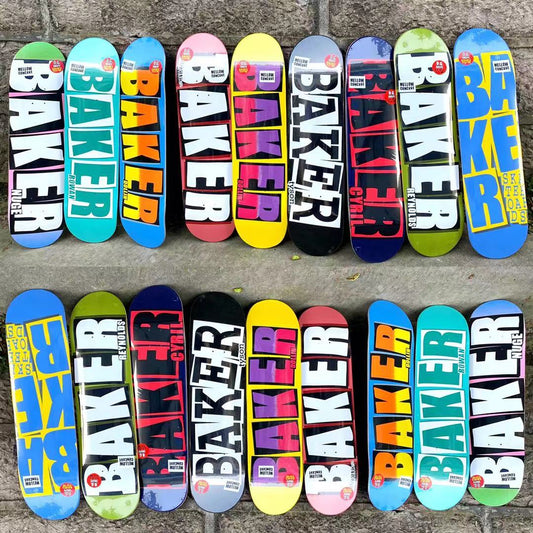 Professional Skateboard Baker Skateboard 8.0 Inch U-Shaped Transverse Skateboard 7-Layer Canada Wood Deck Three-Layer Dyeing Hi