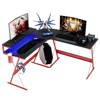 L Shaped With Round Corner Large Monitor Stand Workstation Computer Desk
