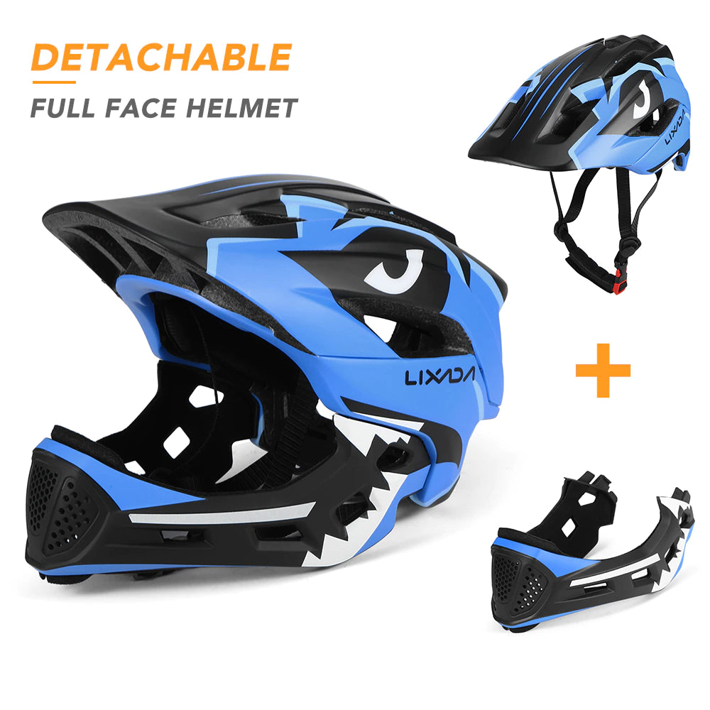 Lixada Kids Detachable Full Face Helmet Children Sports Safety Helmet for Cycling Skateboarding Roller Skating Helmet