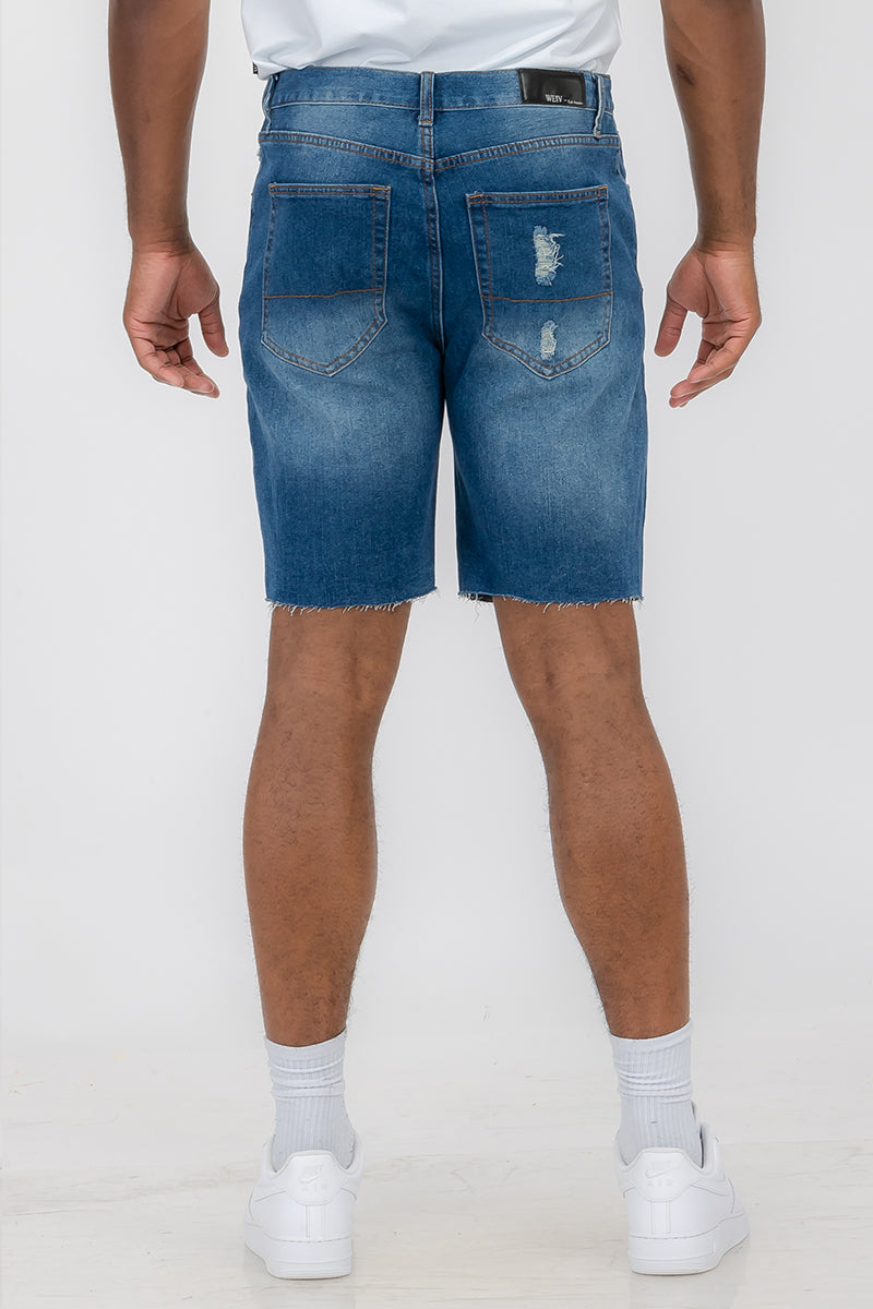 Distressed Denim Shorts
