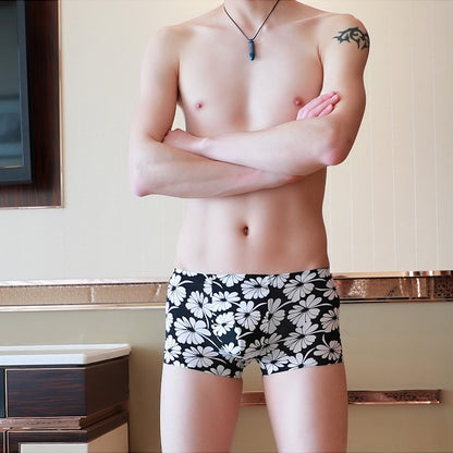 Solid Silk Cuecas Masculina Calzoncillo Boxer Shorts
