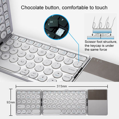 Three-Fold Rechargeable Wireless Keyboard With Touchpad  (PC, Smartphone)