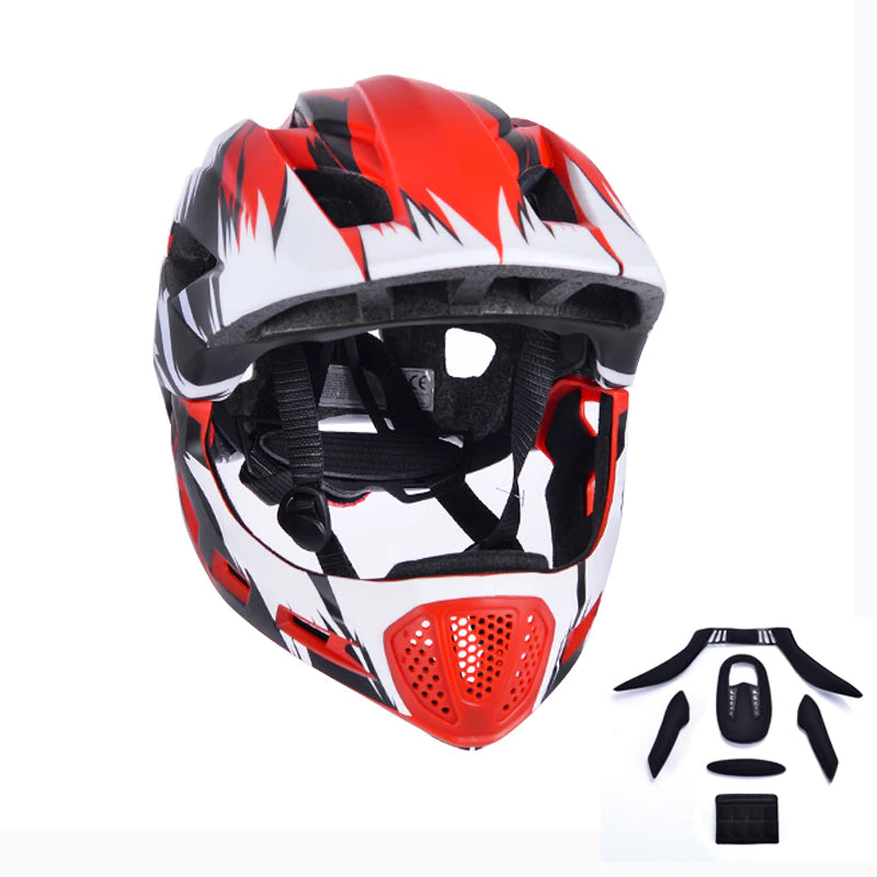 Children Cycling Helmet Detachable Full Face Kids Bike Sports Safety Helmet Child Skateboarding Motorcycle Roller Skating Helmet