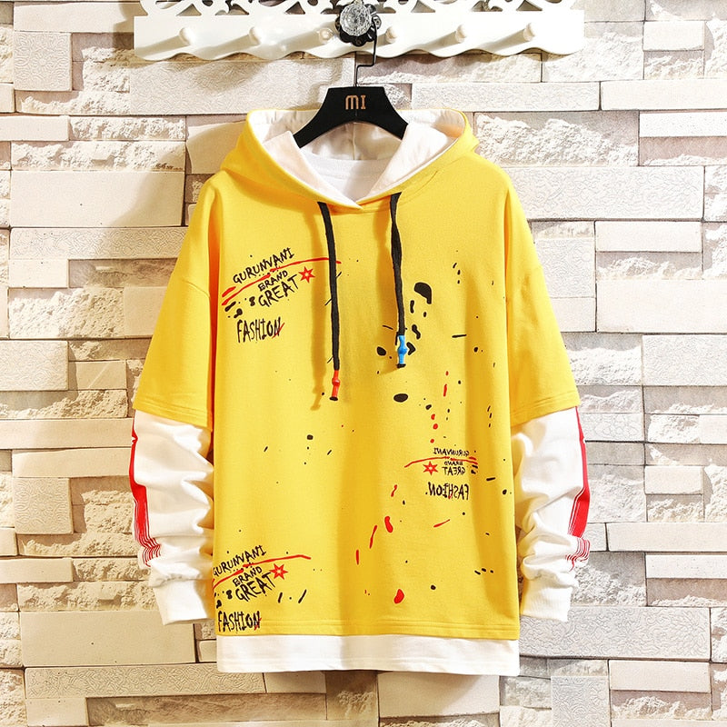 Hoodie Patchwork Trendy Casual Sweatshirt