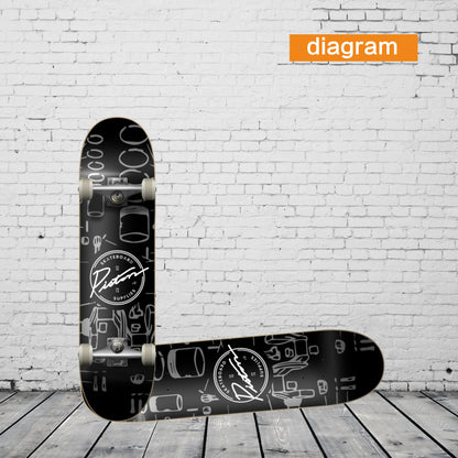 8.0inch Maple Deck Medium Concave Double Kick Skateboard With Grip Tape