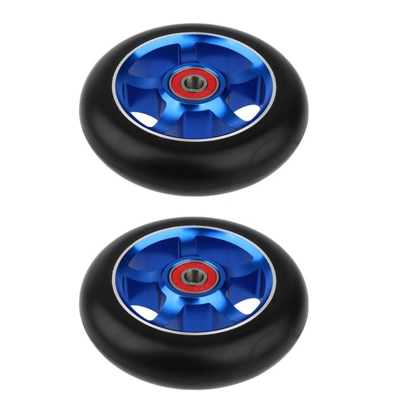 2Pcs/Set Aluminum Alloy 100Mm Pro Stunt Scooter Wheels with Bearing Kick Scooters Scooter Parts Wheels Replacements Accessories
