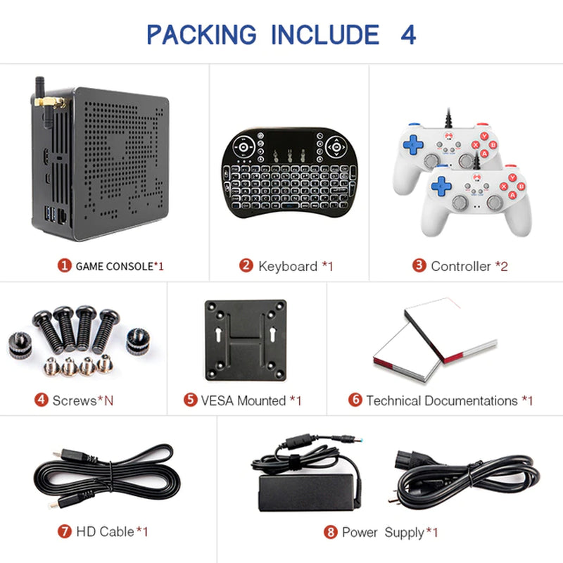 4K Classic Game Console Super Console X Box with 120000 Retro Video Game for Ps3/Ps2/Ps1/Gamecube/Dc Windows 10 PRO & Batocera