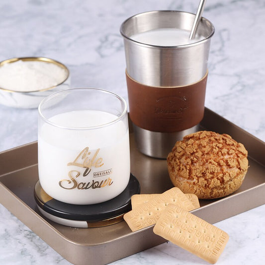 Stainless Steel Coffee Mugs 350ML Tea Cups Big Travel Mugs Camping Mugs Coffee Cup With Straws Lid and Fashion insulated leather