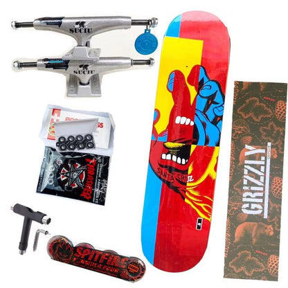 Whole Kit 8Inch Skateboard Santa Cruz Decks Spitfire Skateboard Wheelsthunder Trucks 139 Grizzly Grip Tapes