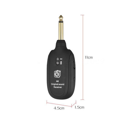 UHF Guitar Wireless System Transmitter Built-in Rechargeable Receiver