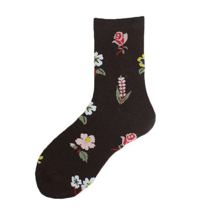 Plant Wind Dandelion Sunflower Flower Cotton Socks Creative Rose Skate Casual Women Streetwear Funny Kawaii Short Happy Socks