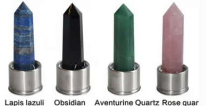Natural Quartz Gemstone Glass Water Bottle