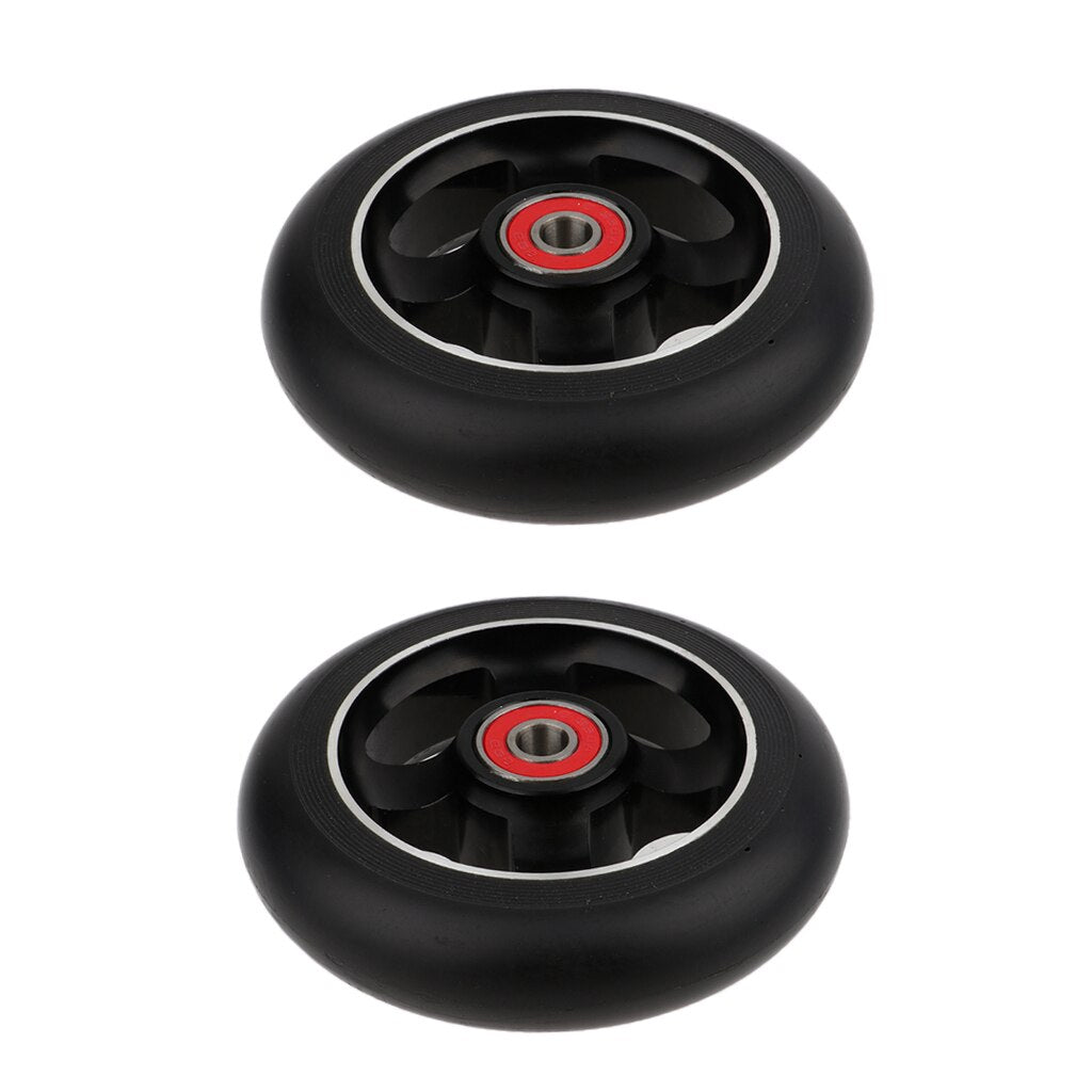 2Pcs/Set Aluminum Alloy 100Mm Pro Stunt Scooter Wheels with Bearing Kick Scooters Scooter Parts Wheels Replacements Accessories