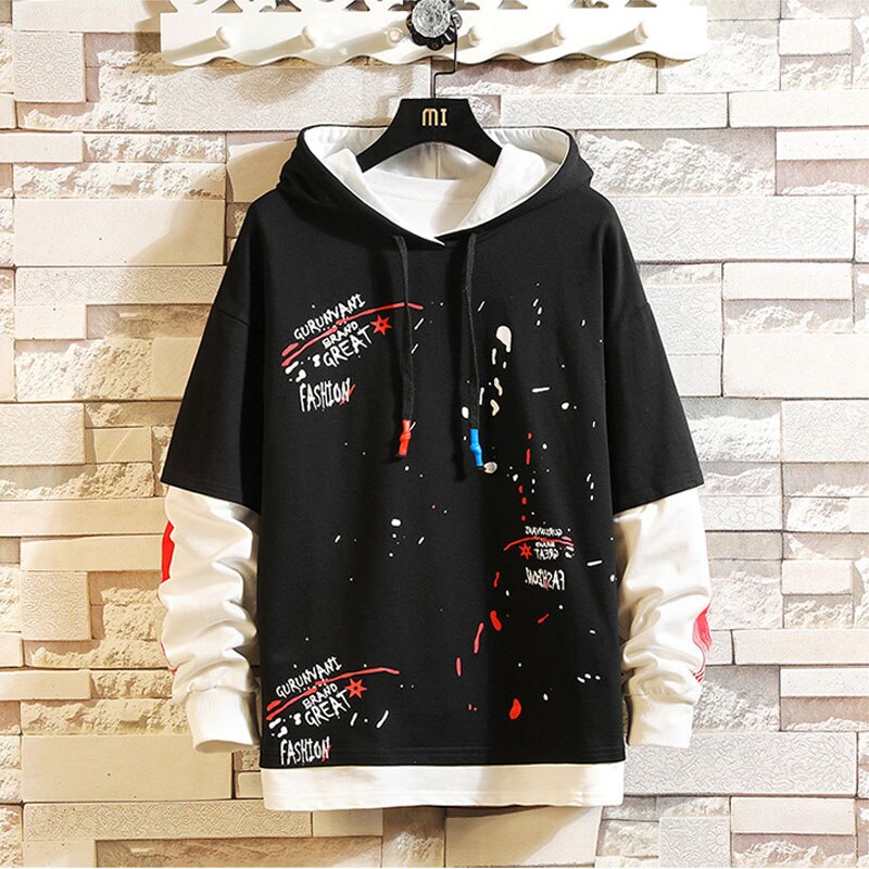 Hoodie Patchwork Trendy Casual Sweatshirt