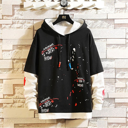 Hoodie Patchwork Trendy Casual Sweatshirt