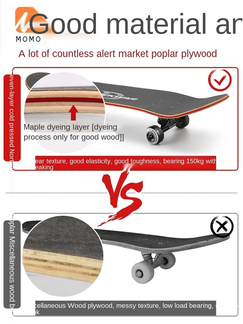 Scooter Four-Wheel Beginner Girls and Boys Adult Youth Children'S Skateboard Short Board Professional Board Twin Tips Skateboard