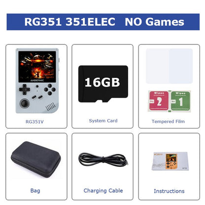 RG351V Handheld Game Console Built-In 50000+ Retro Games for SS/PSP/PS1/N64,351ELEC System Portable Game Player Support WIFI