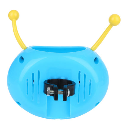Children Scooter Basket Plastic Cute Worm Pattern Scooter Front Handlebar Carrier Rack (Blue)