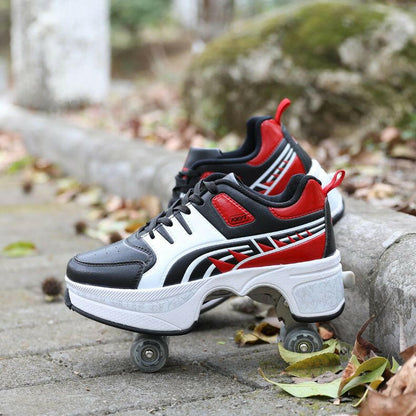 Roller Sneakers Men Wheels Roller Women Shoes Deformation Roller Shoes For Children Agloat