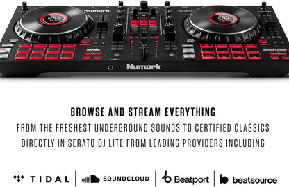 Numark Mixtrack Pro FX – 2 Deck DJ Controller For Serato DJ with DJ Mixer, Built-in Audio Interface, Capacitive Touch Jog Wheels and FX Paddles