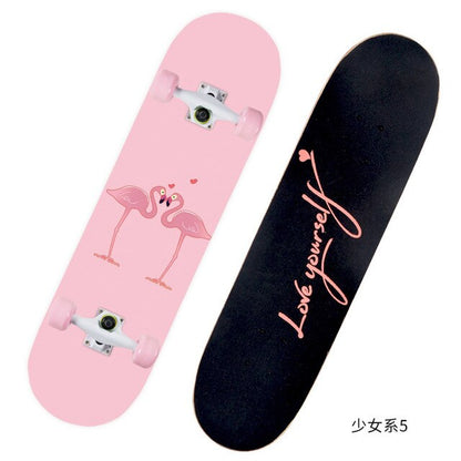 2021 New Pink Series Hot 79*21CM Skateboard Double Vertical Four Wheel Skateboard Skateboard Bamboo Enny Board Long Board Deck