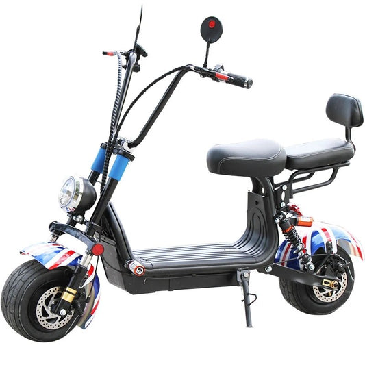 800W 48V Electric Bike Lithium Battery Mini Pedal Scooter with Two Seat for Both Men and Women