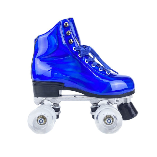 Woman Flashing Roller Quad Skate Roller Skates