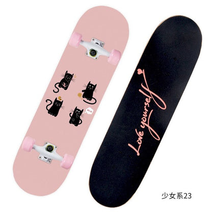 2021 New Pink Series Hot 79*21CM Skateboard Double Vertical Four Wheel Skateboard Skateboard Bamboo Enny Board Long Board Deck