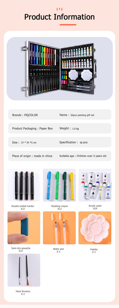 66 Pcs Painting Toy Art Gift First Set