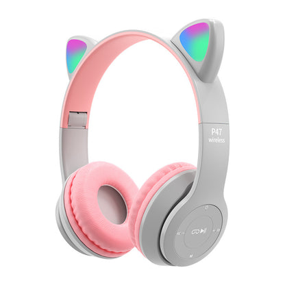 Cute Cat Wireless Children Headphones With Mic