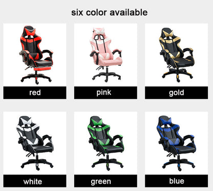 Silla Gamer Pu Leather Racing Gaming Chair With Footrest