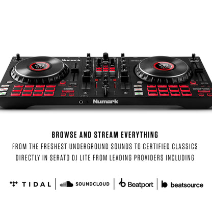 Numark Mixtrack Pro FX – 2 Deck DJ Controller For Serato DJ with DJ Mixer, Built-in Audio Interface, Capacitive Touch Jog Wheels and FX Paddles
