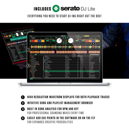 Numark Mixtrack Pro FX – 2 Deck DJ Controller For Serato DJ with DJ Mixer, Built-in Audio Interface, Capacitive Touch Jog Wheels and FX Paddles