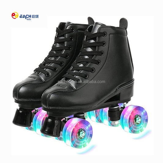 Indoor and Outdoor  Unisex Glitter Flashing Roller Skates for Women Adults