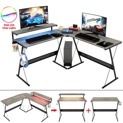 L Shaped Led Gaming Desk