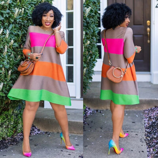 African Striped Dress