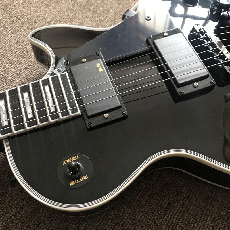 Free Delivery, Black Electric Guitar, Ebony Binding , High Quality Electric Guitar，Black Hardware Electric Guitar