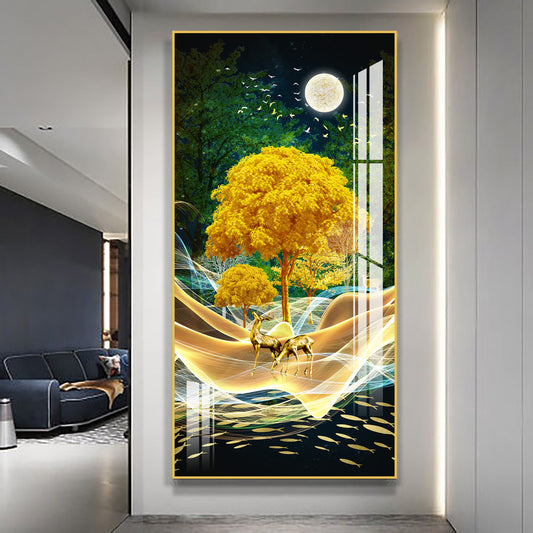Luxurious Large Gold Aluminum Frame Painting