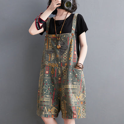 Retro Summer Shorts Jumpsuit