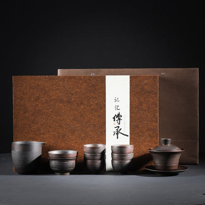 Purple Pottery of Yunnan Handmade Teapot Teacup Set