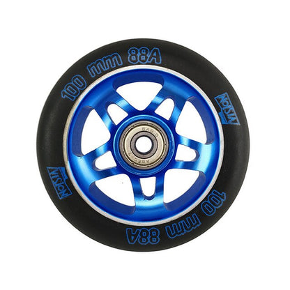 100Mm Scooter Wheels Skateboard Wheelchair Wheel Aluminium Alloy Steel Hub 2 Pieces 88A High Elasticity Precision Speed Skating