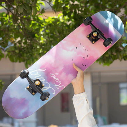 Skateboarders 79Cm/31" Beginner Adult Kids Maple Complete Skate Board Cool Double Rocker Skateboard High Speed Drift Skateboard