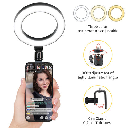 6.3 Inch LED Selfie Ring Light - USB Desktop Clip