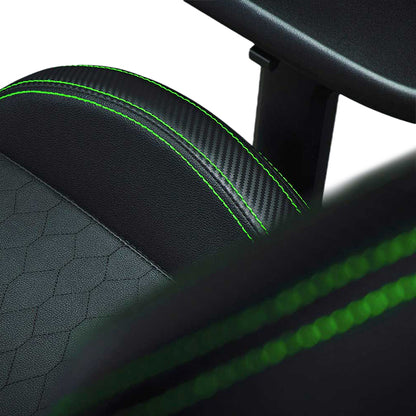 Original Razer Iskur Gaming Chair Luxury Leather Black Green