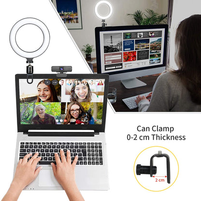 6.3 Inch LED Selfie Ring Light - USB Desktop Clip