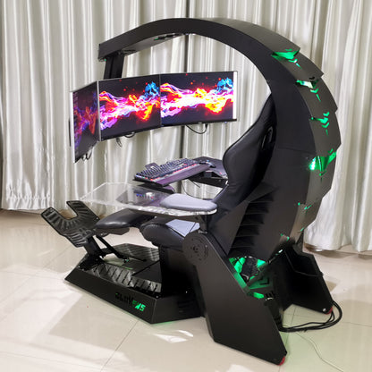 Scorpion Integrated Cockpit Gaming Chair with Adjustable Hanging Monitor