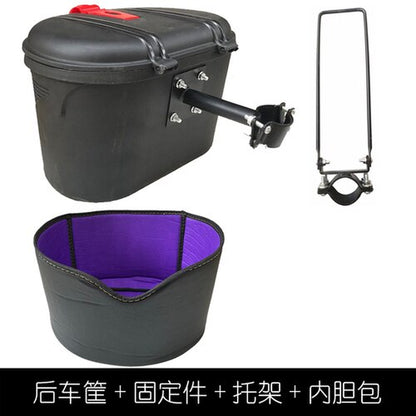 Electric Scooter Front Basket Rear Basket Foldable Electric Scooter Rear Waterproof Plastic Basket Storage Basket